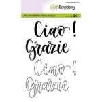 timbro-clear-craftemotions-handletter-ciao-grazie